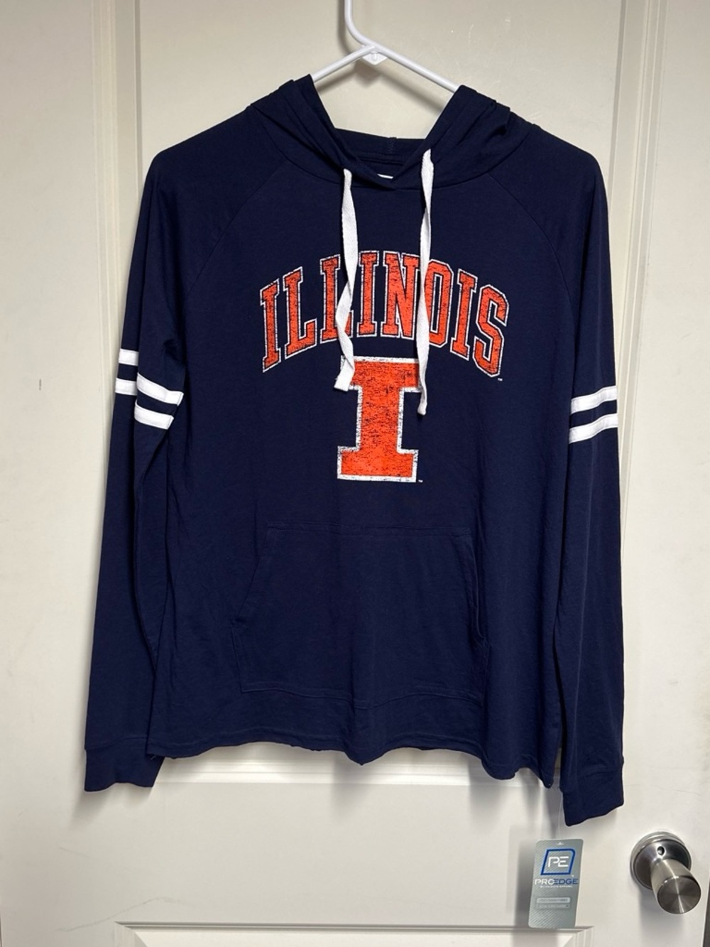 Pro Edge Navy Long Sleeve Illinois Tee with Orange Logo NWT size m medium